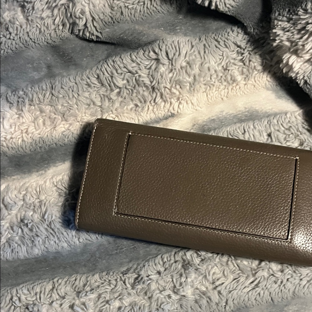 Luxury Celine Long Taupe Leather Wallet - Picture 9 of 16